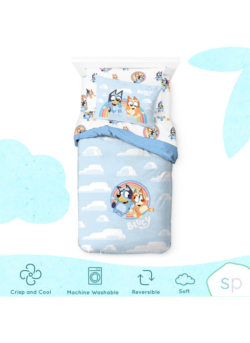Saturday Park Saturday Park Doodle Rainbow Full Bed Set - 7 Piece 100% Organic Cotton Bedding - GOTS & Oeko-TEX Certified  - Image 3