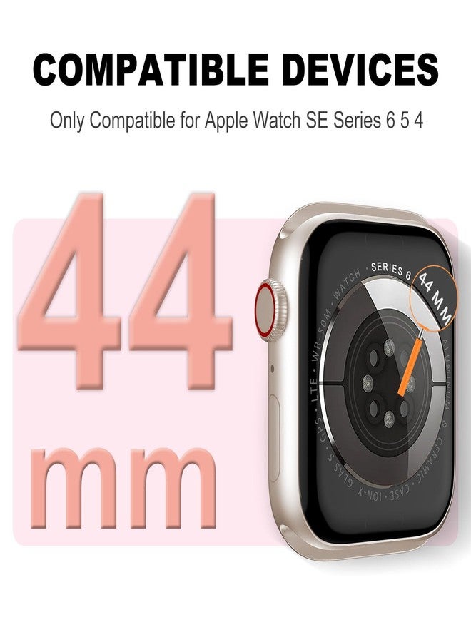 XYF Compatible for Pink Apple Watch Bands 44mm Women with Bumper Case, Soft Silicone Strap Glitter Bling Face Cover for iWatch SE Ultra 3 2 Series 11 10 9 8 7 6 5 4 3 2 1 (Pinksand, 44) - Image 3