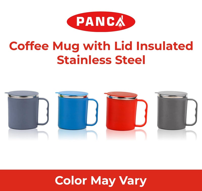 PANCA Coffee Mug with Lid Insulated Stainless Steel for Tea Milk Mug Inner Stylist Double Wall Cup for Home Office Restaurant Use Gift Pack of 1 - Image 4