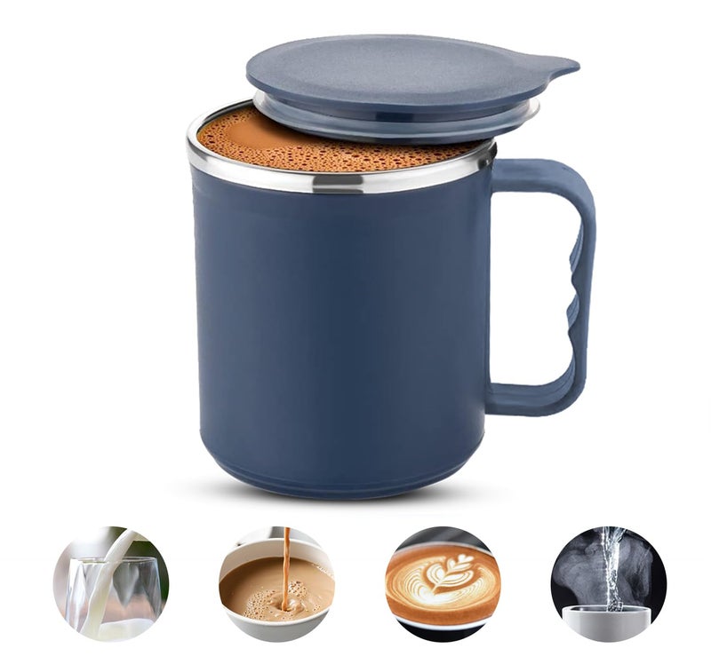 PANCA Coffee Mug with Lid Insulated Stainless Steel for Tea Milk Mug Inner Stylist Double Wall Cup for Home Office Restaurant Use Gift Pack of 1 - Image 1