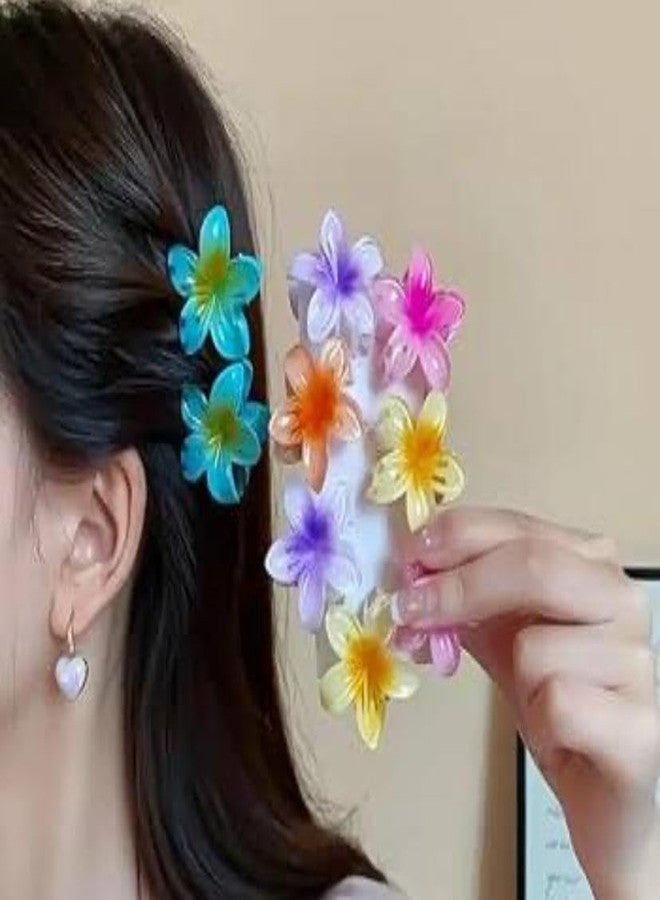 MIDHASH 6 Pcs Flower Hair Claw Clips Set, Gradient Lily Design, Strong Hold Hair, Stylish Accessories for Women, Girls, Cute Hair Grips, Perfect for Daily Use, Travel, Party, Gifting, Multicolor Flower Hair Claw Clip (6 Small) - Image 1