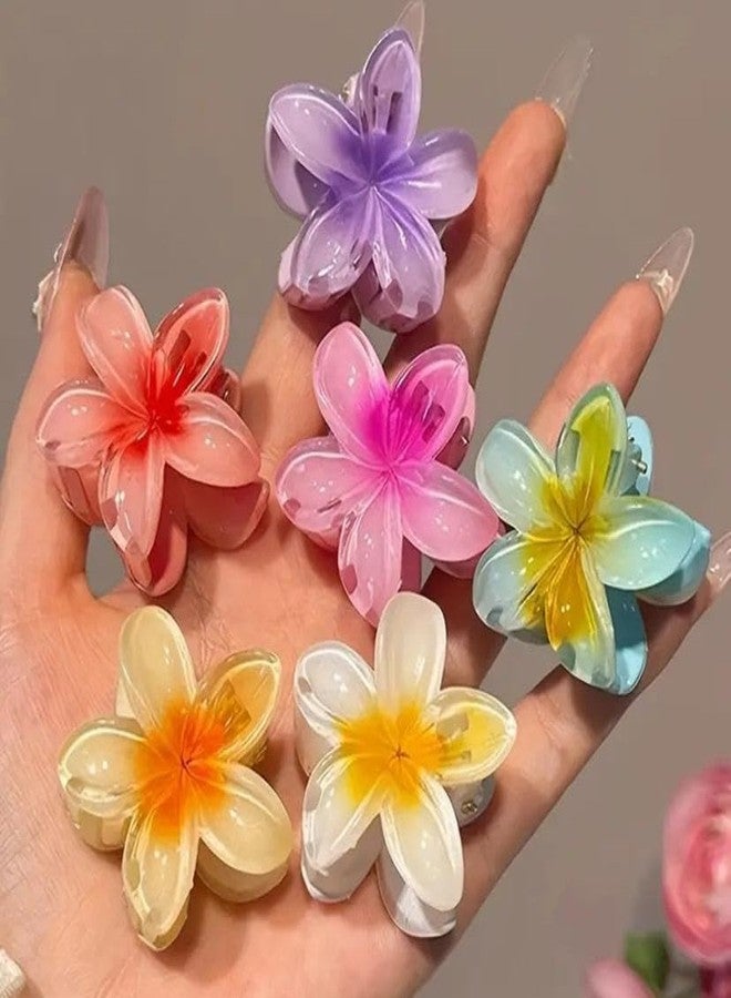 MIDHASH 6 Pcs Flower Hair Claw Clips Set, Gradient Lily Design, Strong Hold Hair, Stylish Accessories for Women, Girls, Cute Hair Grips, Perfect for Daily Use, Travel, Party, Gifting, Multicolor Flower Hair Claw Clip (6 Small) - Image 3