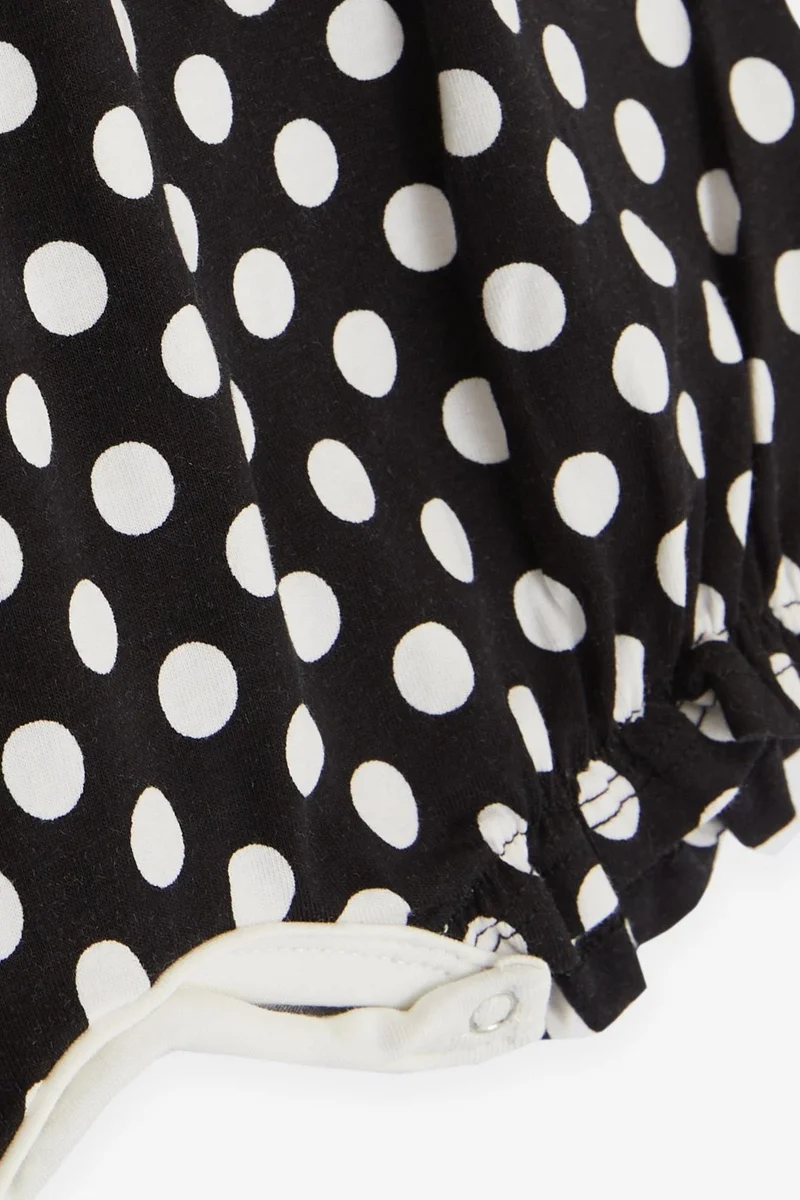 Breeze Baby Girl Short Overalls Polka Dot Bow 4 Months-1.5 Years, Black