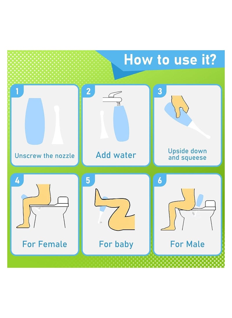 waterpulse - Portable bidet, size 450ml, spray bottle, water spray bottle, baby bottom wash, with cloth bag for storage - Image 1