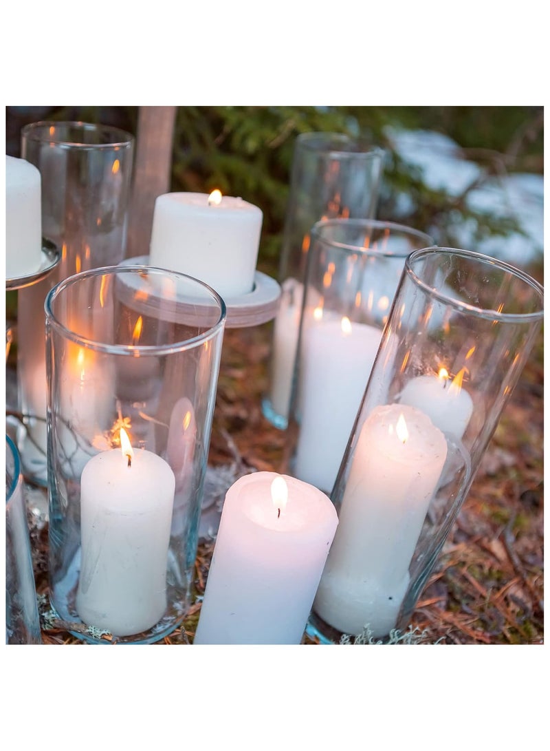 HOME ZONE Set of 6 Decorative Cylindrical Vase Clear (M+L+XL) - Image 4