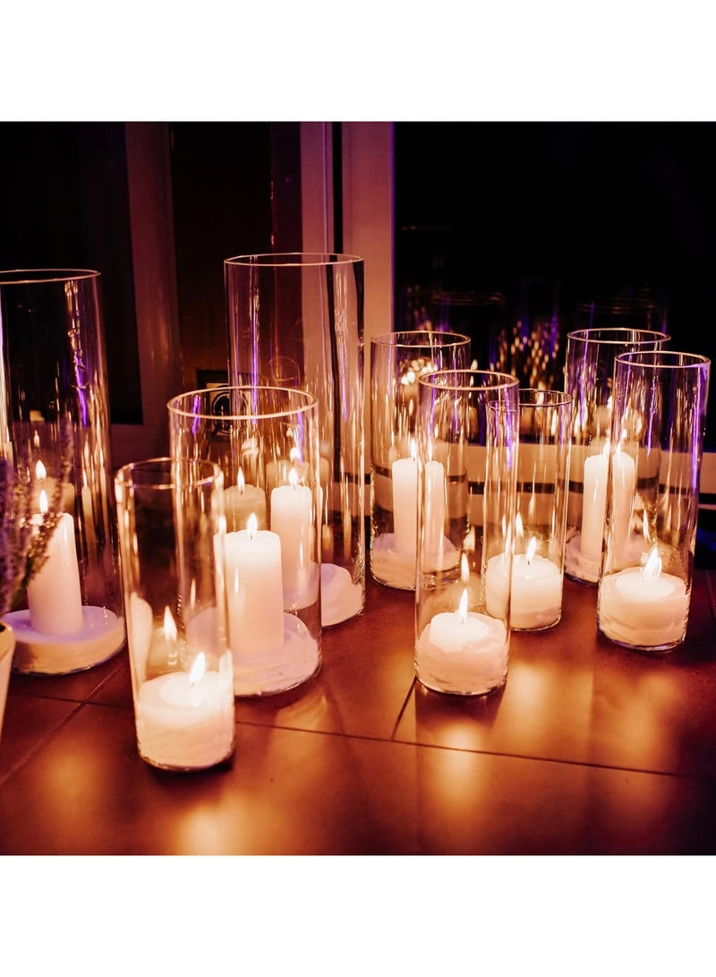 HOME ZONE Set of 6 Decorative Cylindrical Vase Clear (M+L+XL) - Image 5
