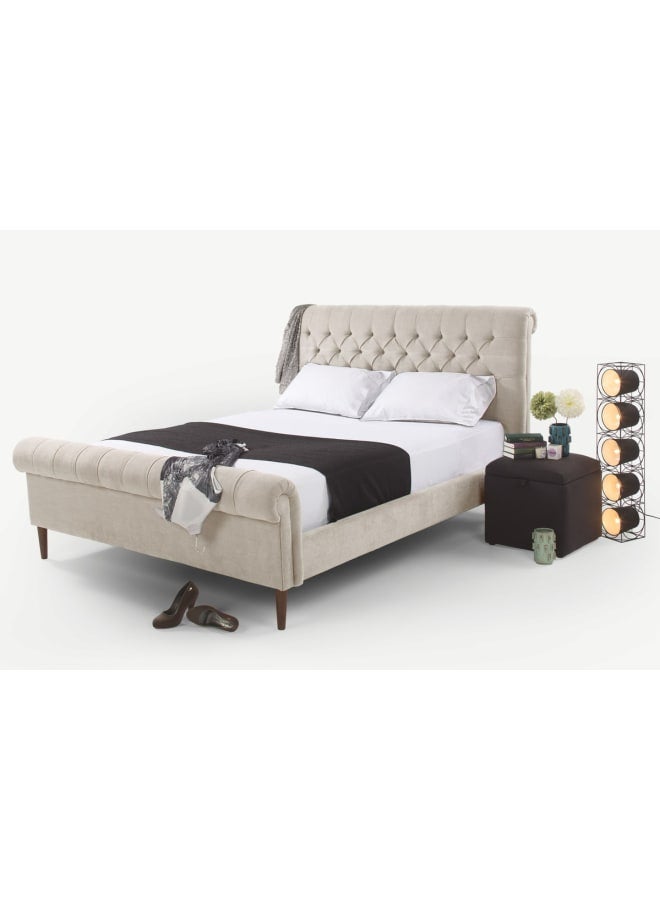 ريترو RA-BD22 سرير خشب طبيعي 215×170×125سم - بيج - Image 1