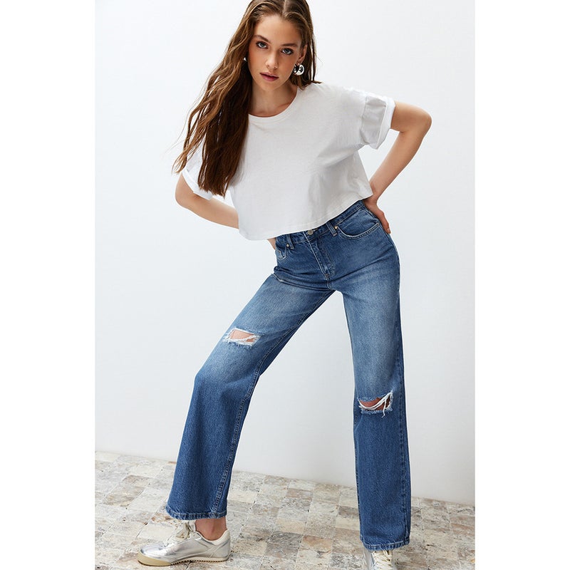 Unisex Classic Denim Jeans Loose Fit Daily Outdoor Wear - Image 3