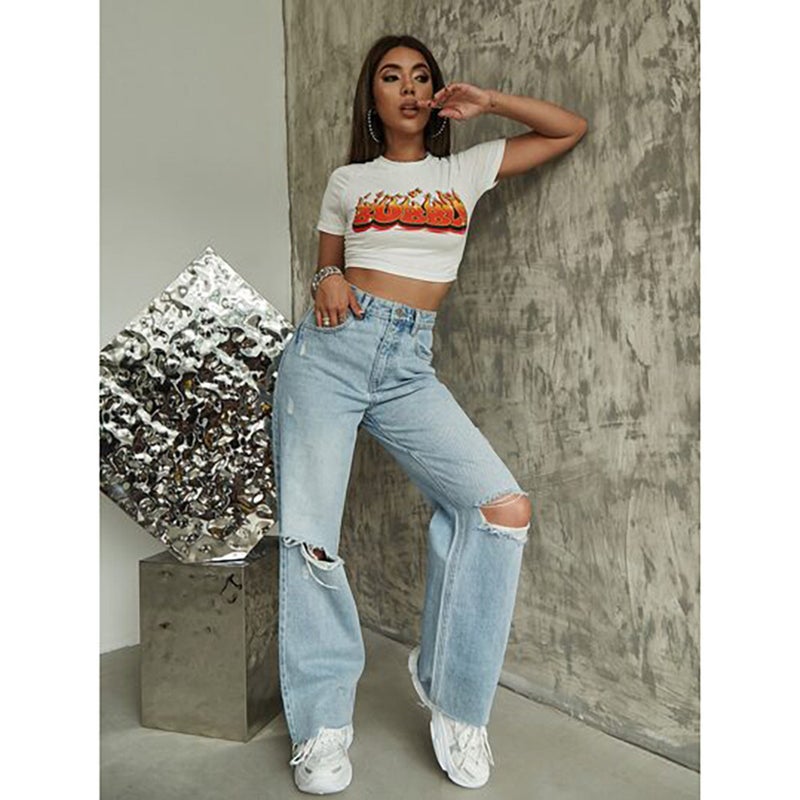 Unisex Classic Denim Jeans Loose Fit Daily Outdoor Wear - Image 1