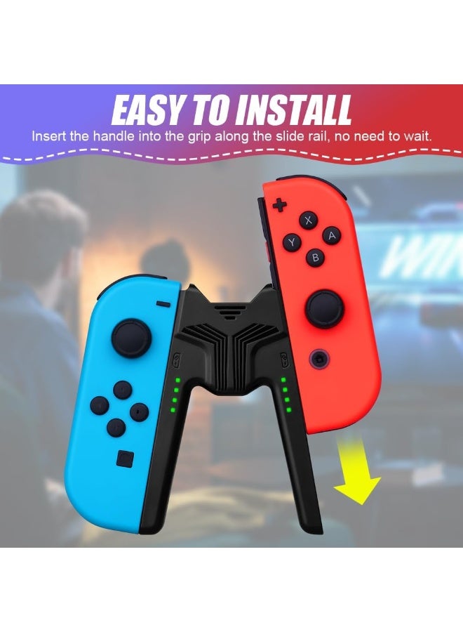 AOLION Joycons Charging Grip, Efficient Charging Grip Controller Holder, V-Shaped Game Handle, Controller Portable Holder for Joy Con Switch - Image 4