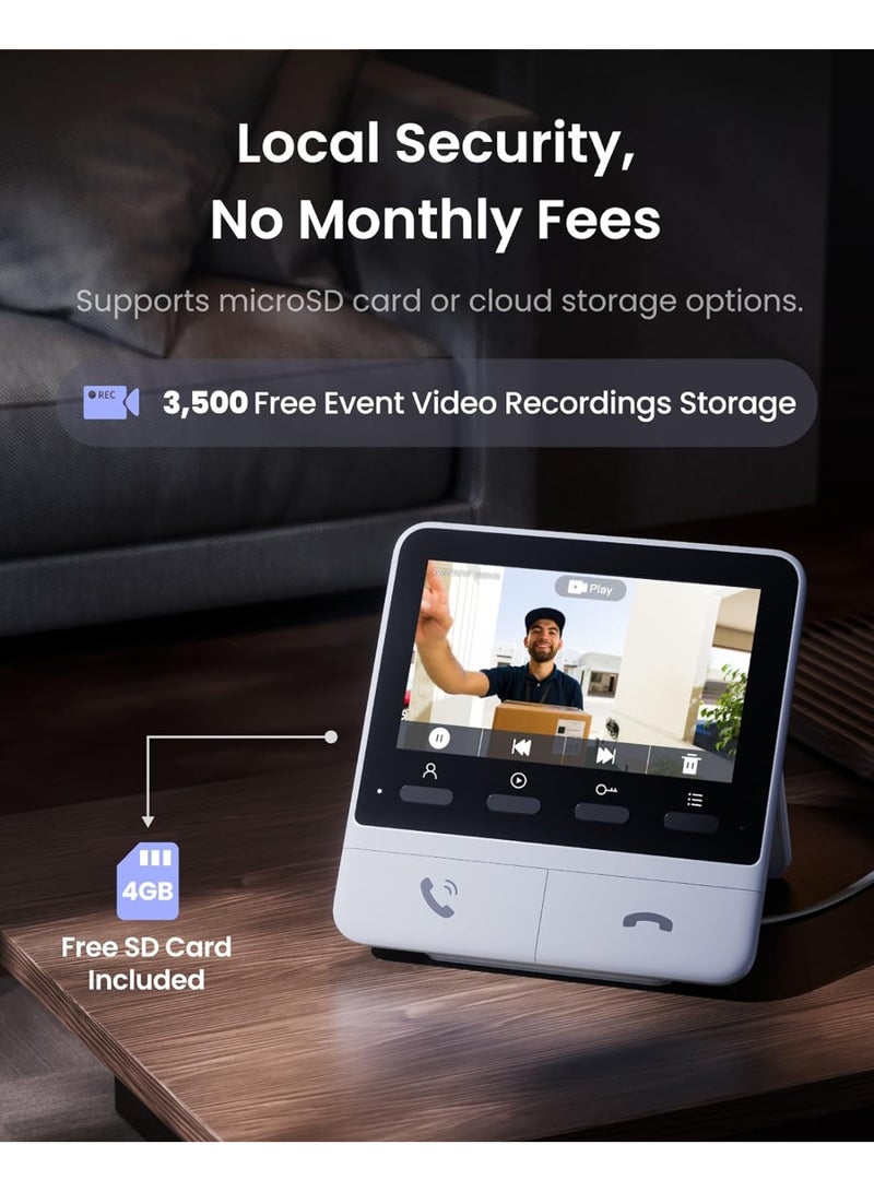 SwitchBot Video Doorbell Camera Wireless with Monitor, No Subscription, 4.3 Inch Screen, Battery Powered, Head-to-Toe View, 2K FHD, 2-Way Audio, Motion Detection, Works with Alexa/Goole/Home Assistant - Image 2