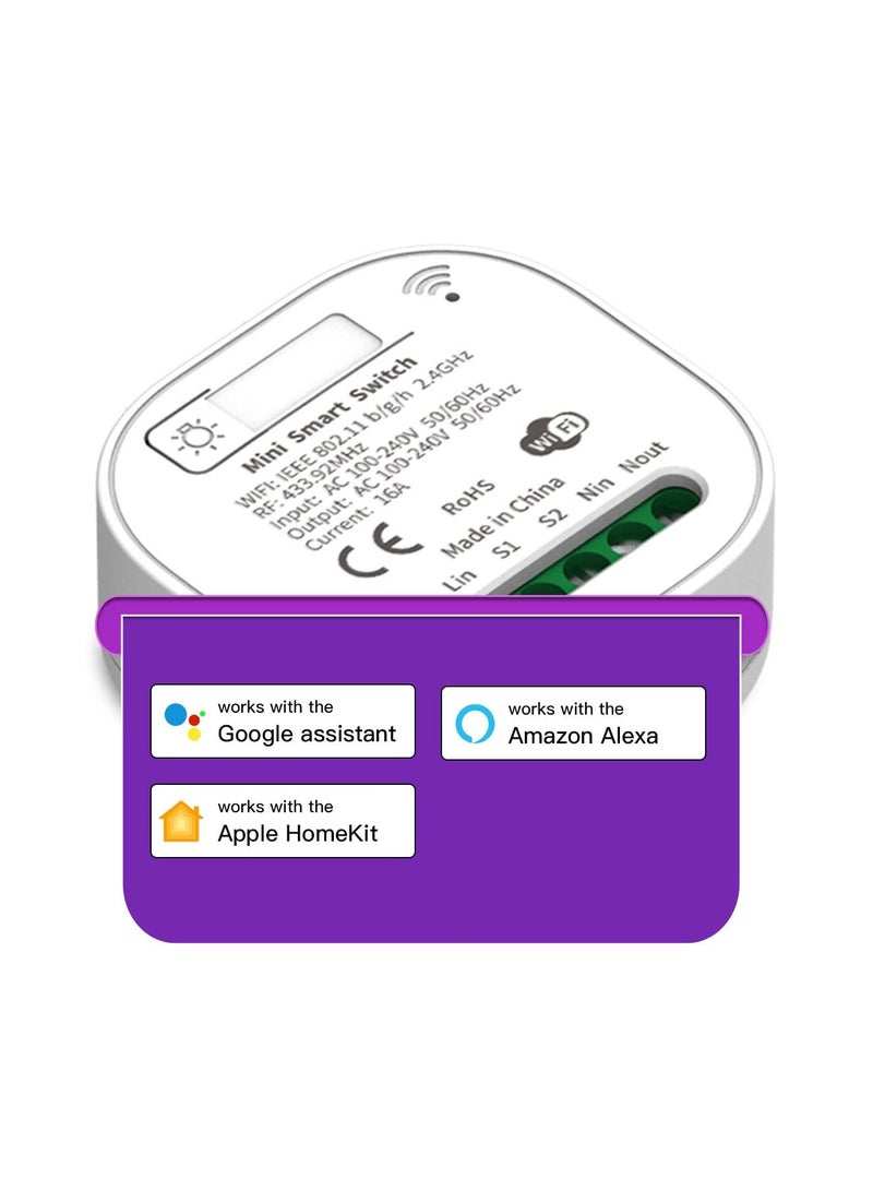 Excefore WiFi Smart Switch Light Switch, 16A Smart Relay, APP Remote Control, Voice Control, DIY Mode, Timer Function, LAN Control, No Hub Required, Compatible with Alexa/Google Home - Image 1
