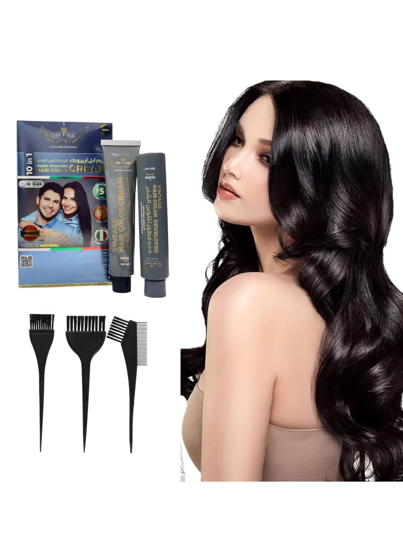 Vintage Apple Anaerobic Hair Cream – 100% Organic Hair Dye and Natural Hair Color Cream, 200ml (10-in-1), offered in three unique shades and scents.