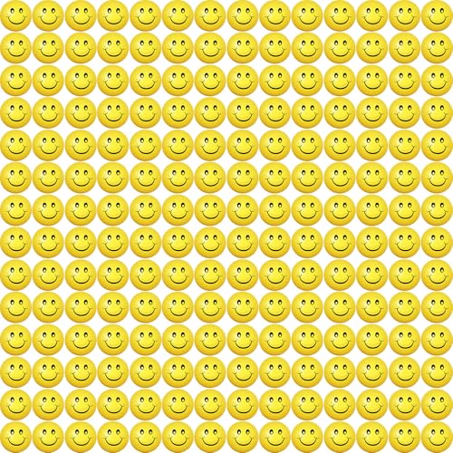 Vinsot 100 Pcs 25 Inch Yellow Smile Face Stress Balls Bulk Happy Smile Stress Relief Balls Mini Funny Foam Toy Funny Toys for Teens Adults Carnival Christmas Bag Fillers - Image 1