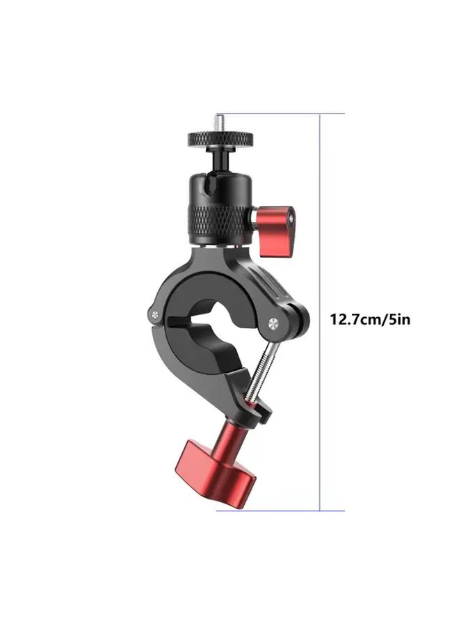 Black Aluminum Bicycle Motorcycle Handlebar Mount For Sport Camera 360 Rotation - Image 2