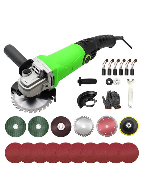 2000W Angle Grinder, Angle Grinders Ø100mm 11000 RPM Grinders Power Tools for Metal Wood, with Side Handle, 2 Cutting Discs, 10 Sandpaper, 6 Carbon Brush, Grinding Wheel, Self-Adhesive Disk