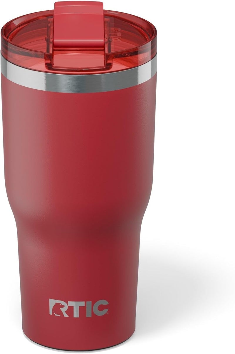 RTIC 30oz Essential Tumbler with Lid, Ceramic Lined, Insulated, Stainless Steel, Metal, Double Wall Vacuum-Insulation, Travel Cup for Iced Coffee, Tea, Hot and Cold Drink, Flag Red - Image 1
