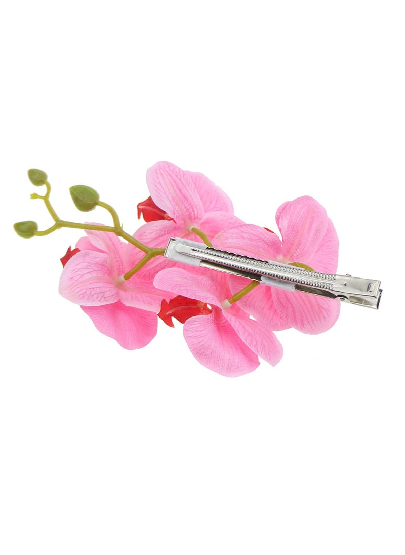 Excefore - Butterfly Orchid Hair Clips 4 Pack Artificial Orchid Flower Hair Clips Barrettes Clamps With Alligator Brooch Pins Tropical Hair for Summer Vacations and Special Occasions - Image 1
