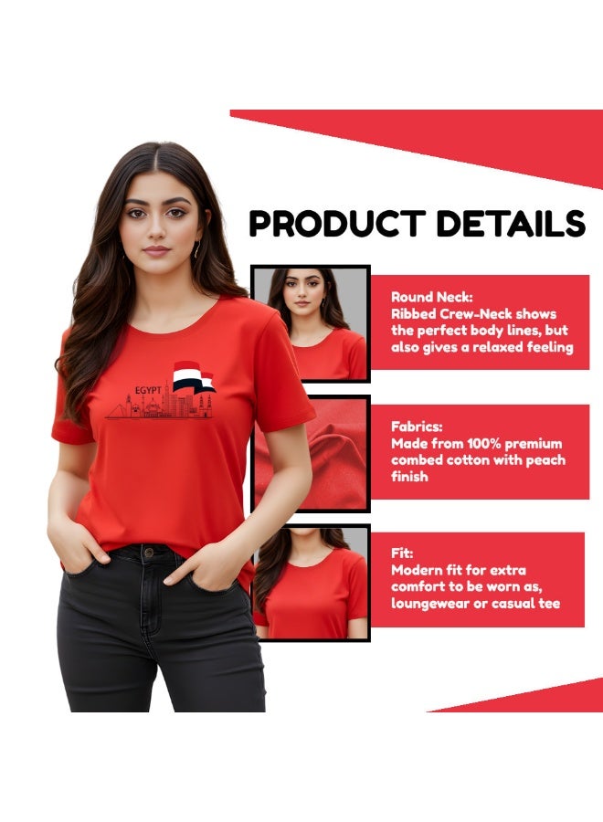 Egypt National Day Adult Women's T-shirt - Gift for Every Egyptian - Perfect for Egypt Independence Day - Egypt Day Women's Tee - Image 4