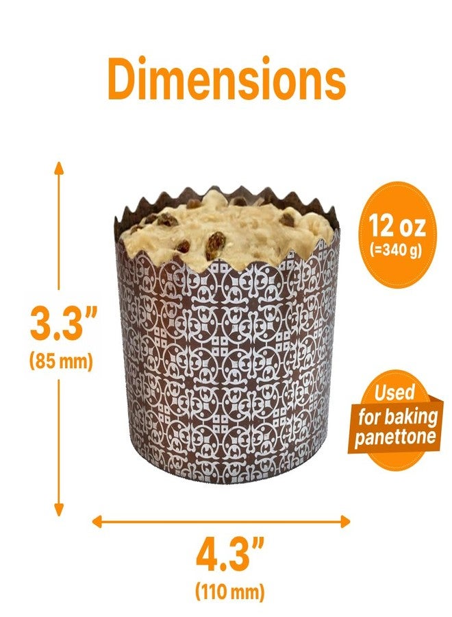 BIOL 12 oz Easter Bread Paper Molds for Baking 12 Pack - Easter Bread Paper Mold Silver Design - Kulich Paska Panettone Paper Mold - Image 4