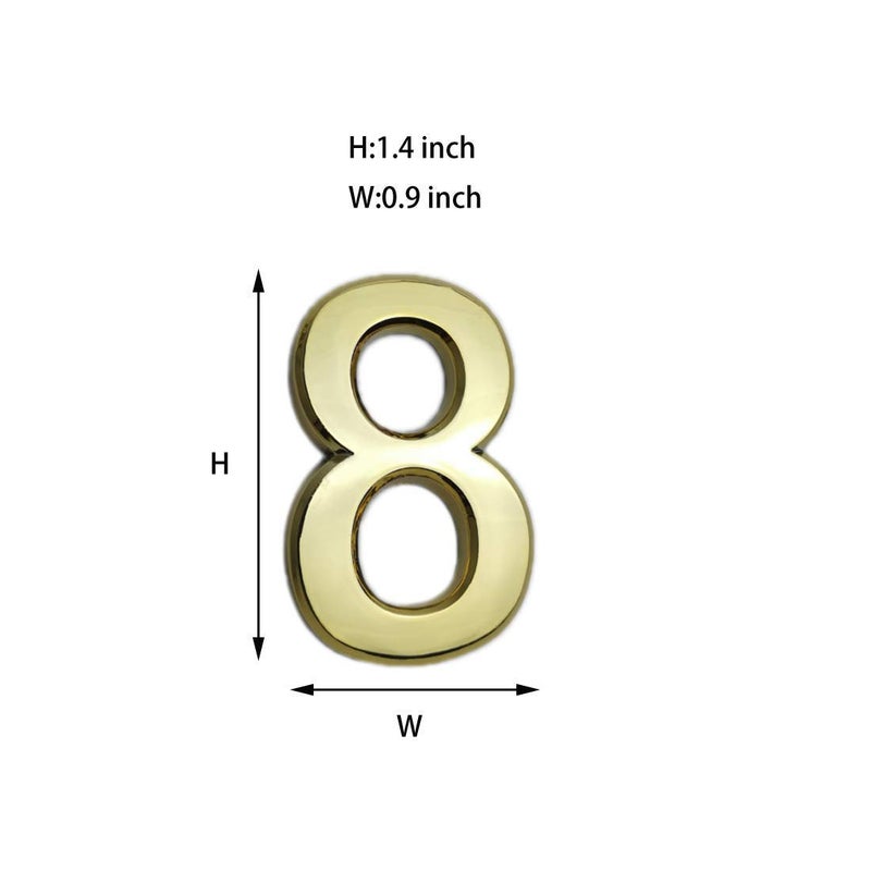 CXWBIM 10 Pcs 3D Self Adhesive House Numbers(0-9),1.4 Inch Mailbox Number Plastic Sticker for Hotel Apartment Room Door and Address Sign,(1.4 Inch 0-9,Gold) - Image 2