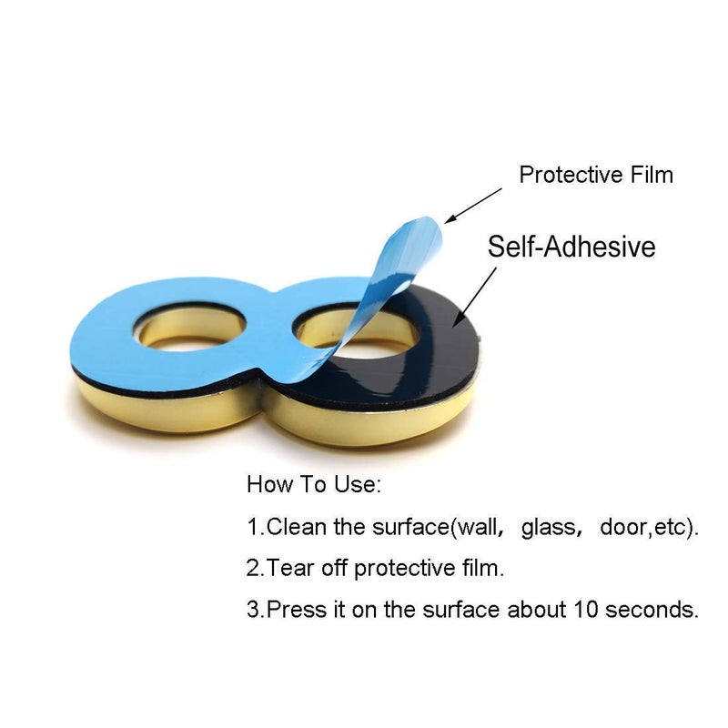 CXWBIM 10 Pcs 3D Self Adhesive House Numbers(0-9),1.4 Inch Mailbox Number Plastic Sticker for Hotel Apartment Room Door and Address Sign,(1.4 Inch 0-9,Gold) - Image 3