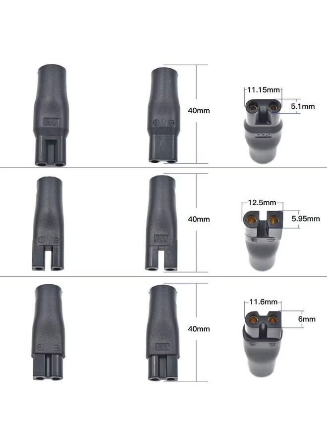 Shaver Charger, 6 Pcs Universal Shaver Converter, 6 Unique Head Shape Power Cord Supply Adapter, DC Connector, Beard Trimmer Charger, Men's Razor Charger Cable Kit, Multi-Functional Charging - Image 2