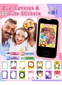 HJB VISSO Kids Smart Phone Toys for Girls Ages 3~7 with Dual Camera Touchscreen Toddler Phone Toys with Learning Games MP3 Music Player for Birthday Gifts, 32GB SD Card  - Image 3