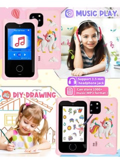 HJB VISSO Kids Smart Phone Toys for Girls Ages 3~7 with Dual Camera Touchscreen Toddler Phone Toys with Learning Games MP3 Music Player for Birthday Gifts, 32GB SD Card  - Image 4