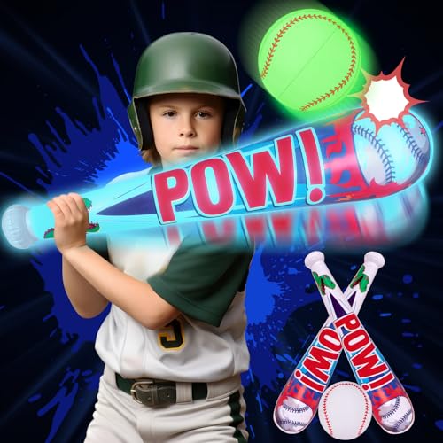Geefuun Pool Toys Beach Games for Kids Inflatable Baseball with LED Lightup Glow in The Dark Bat Party Outdoor Boys Ages 812 Water - Image 1