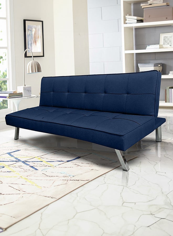 In-House Sandi | 3-Seater Sofabed 2 In 1 Upholstered In Velvet 30x177x107 cm- Dark Blue - Image 1