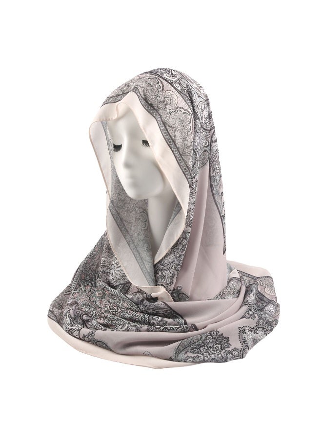 ILovhaprty Elegant Floral Printed Chiffon Scarf Shawl - 170x70cm Scarf Shawl Lightweight Hijab, Prayer Cover, Abaya Wrap for Women - Image 2