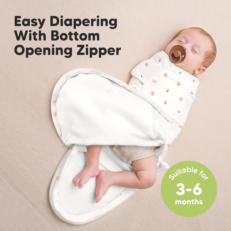 KeaBabies 3-Pack Baby Swaddle Sleep Sack with Zipper - Newborn Wearable Blanket, Easy Change Wrap for 3-6 Months (Butterflies, L) - Image 2
