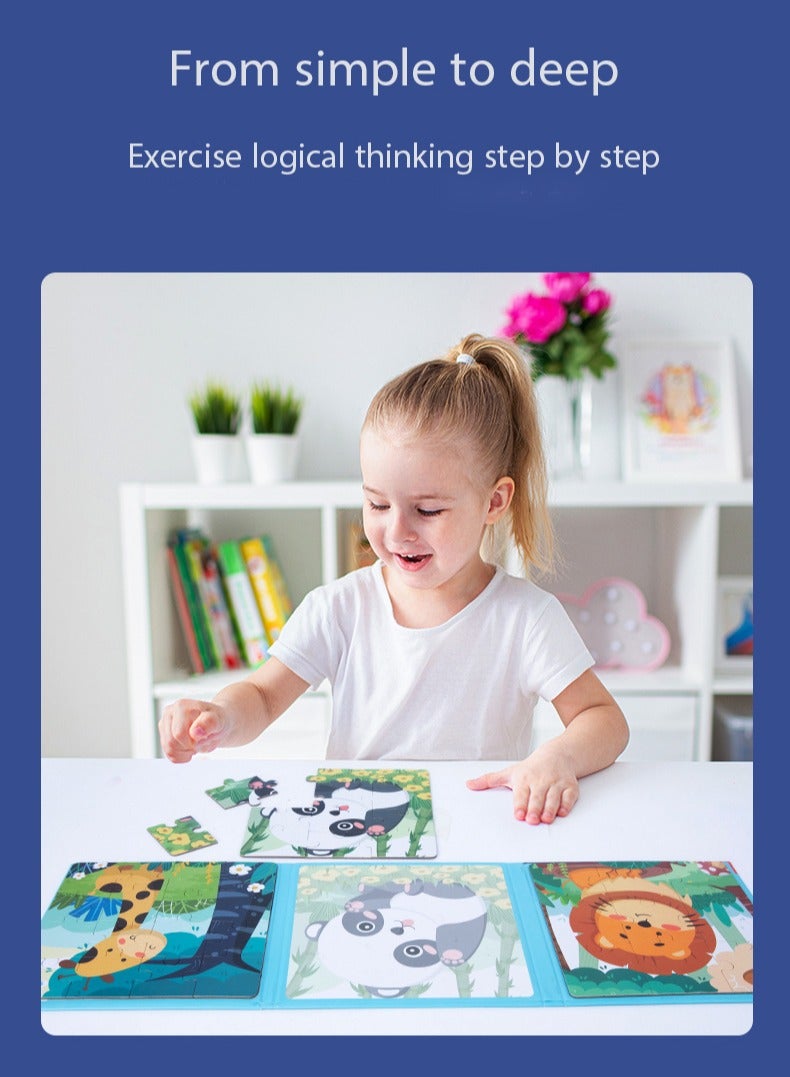 XiuWoo Advanced Folding Magnetic Jigsaw Puzzle 3-In-1 Children's Early Education Puzzle Toy Travel Into Space  - Image 3