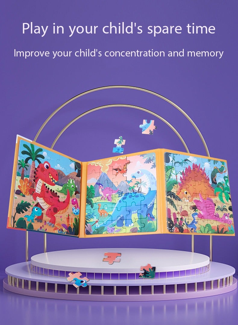 XiuWoo Advanced Folding Magnetic Jigsaw Puzzle 3-In-1 Children's Early Education Puzzle Toy Travel Into Space  - Image 4
