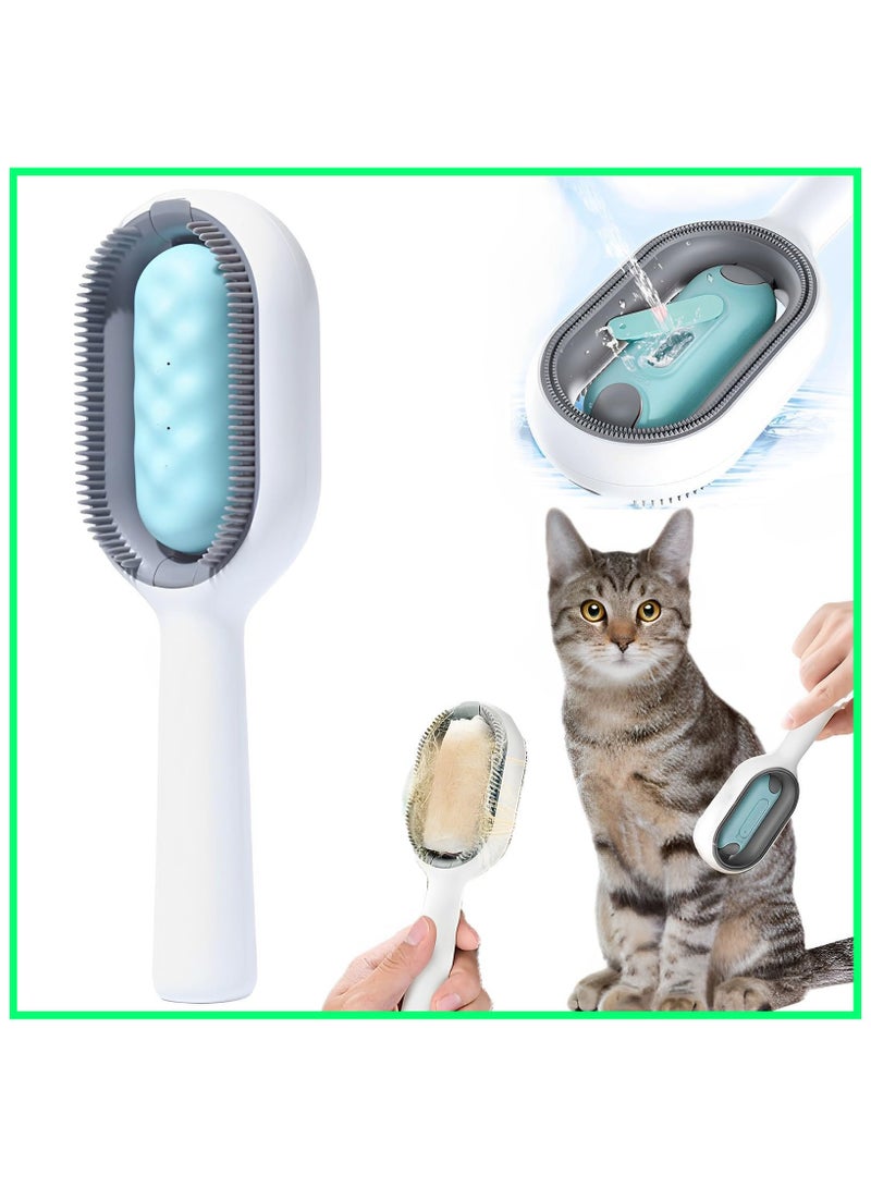 Cat Hair Brush with Water, Sticky Brush 2.0 for Cats, Pet Hair Removal Comb with Water Tank, Wet Cat Comb, 2 in 1 Cleaning Brush Cat, Pet Hair Cleaner Brush for Cats (Towels Not Included) - Image 1
