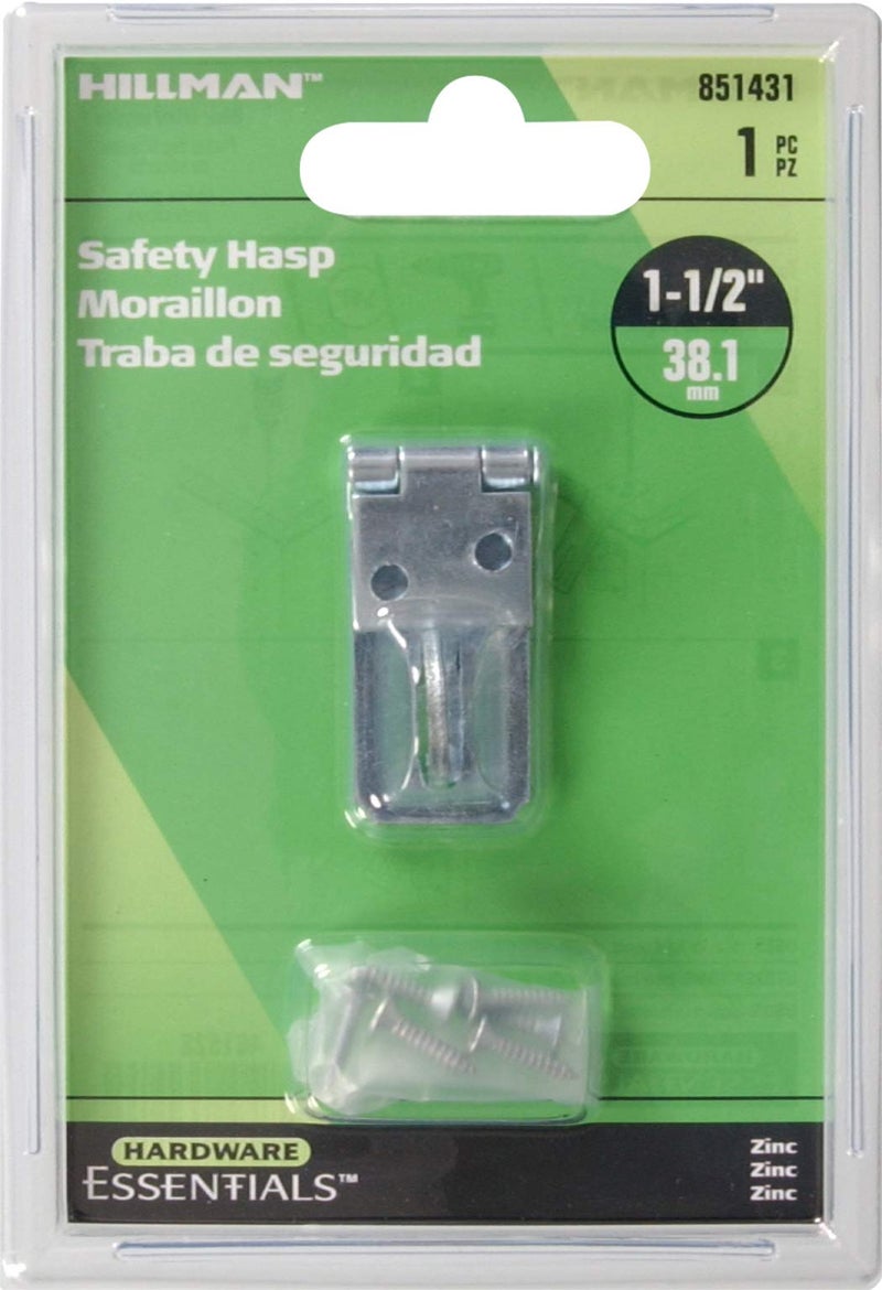 Hillman Hardware Essentials 851431 Fixed Staple Safety Hasp Zinc 1-1/2" - Image 2