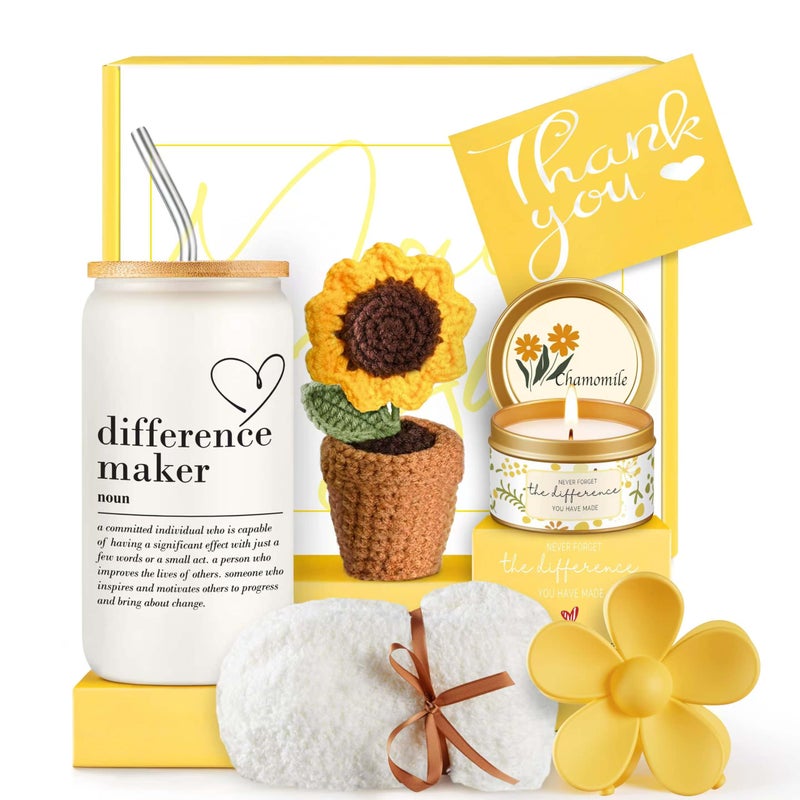 Geelfland Thank You Gifts for Women, Teacher Appreciation Gifts, Thank You Gift Baskets for Women Friends Teachers Coworkers Boss Nurse Mom Employees with Thank You Cards - Image 1