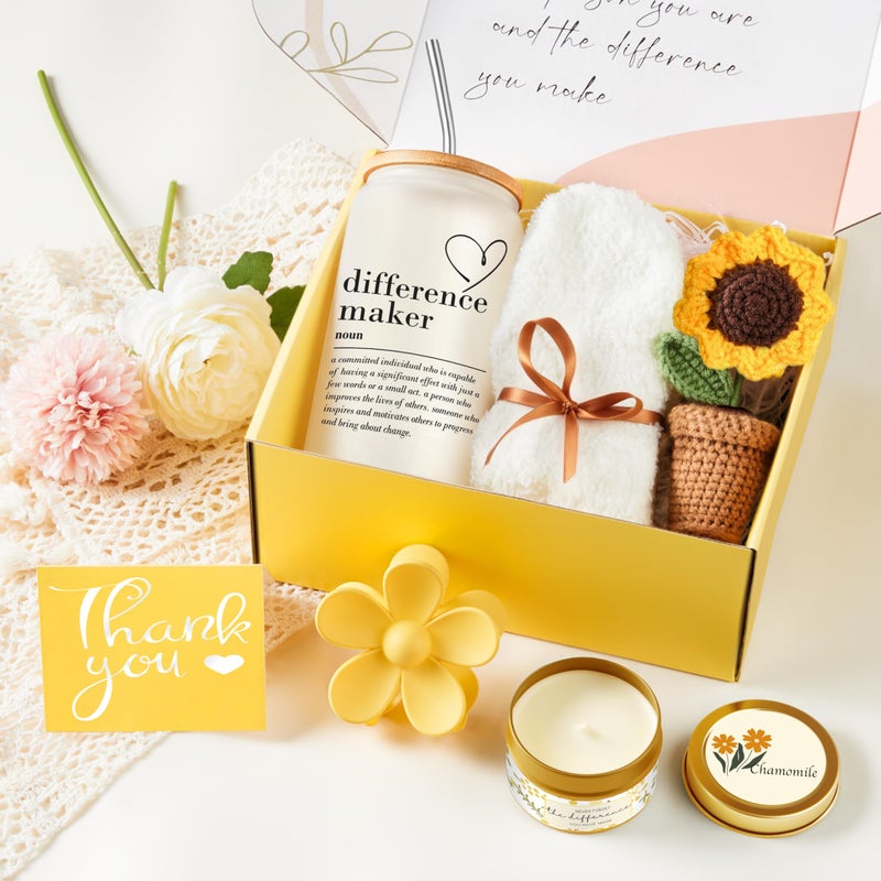 Geelfland Thank You Gifts for Women, Teacher Appreciation Gifts, Thank You Gift Baskets for Women Friends Teachers Coworkers Boss Nurse Mom Employees with Thank You Cards - Image 2