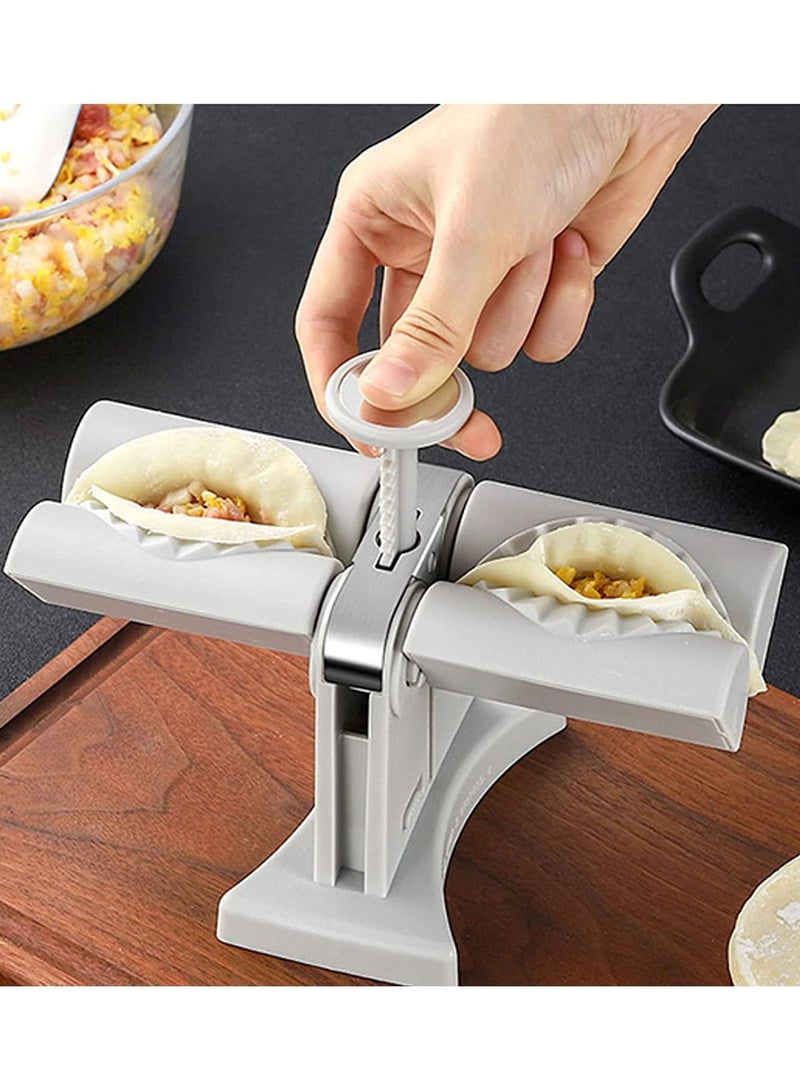 DubaiGallery Automatic Double Head Dumpling Maker Kitchen Artifact Manual Press Dumpling Machine For Diy Dumpling Pastry Maker Tools Mould - Image 2