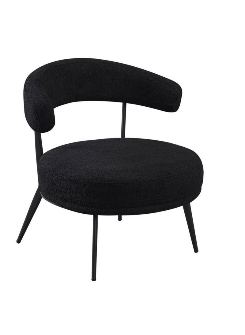 Brides - Black bouclé single chair, 54-45-76 cm - Image 1