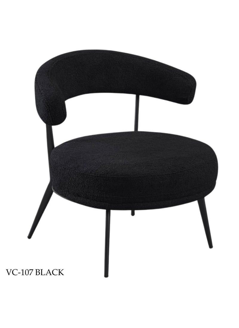 Brides - Black bouclé single chair, 54-45-76 cm - Image 1