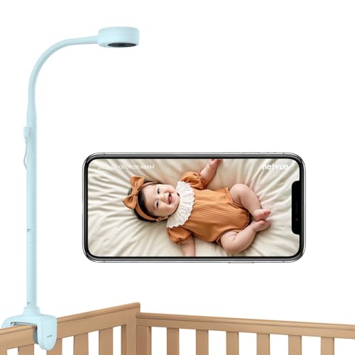 NETVUE Peekababy Baby Camera with Wireless Audio, Adjustable Crib Mount Monitor, Works via 2.4GHz Wi-Fi for Wide Coverage & Stable Connection, Smart App, Two-Way Talk (Blue) - Image 2