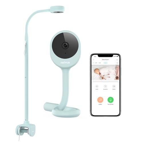NETVUE Peekababy Baby Camera with Wireless Audio, Adjustable Crib Mount Monitor, Works via 2.4GHz Wi-Fi for Wide Coverage & Stable Connection, Smart App, Two-Way Talk (Blue) - Image 4