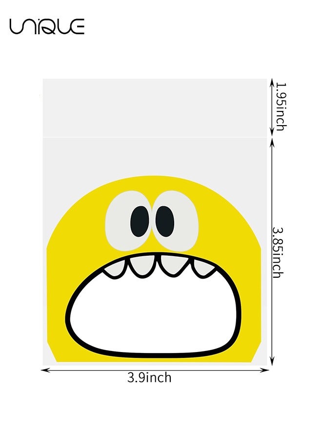 Unique 400 PCS Resealable Cute Cookie Bags - 10*10 cm Self Adhesive Treat Bags - Flat Cellophane Goody Bags for Kids Party - Favor Candies and Desserts - Image 2