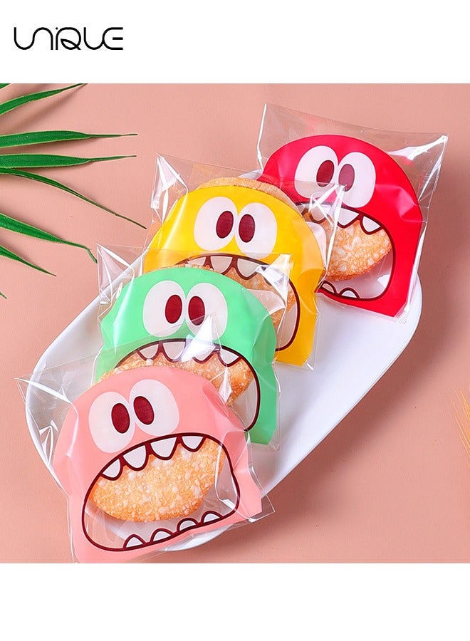 Unique 400 PCS Resealable Cute Cookie Bags - 10*10 cm Self Adhesive Treat Bags - Flat Cellophane Goody Bags for Kids Party - Favor Candies and Desserts - Image 3