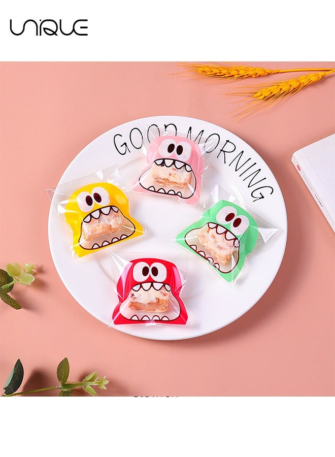Unique 400 PCS Resealable Cute Cookie Bags - 10*10 cm Self Adhesive Treat Bags - Flat Cellophane Goody Bags for Kids Party - Favor Candies and Desserts - Image 4