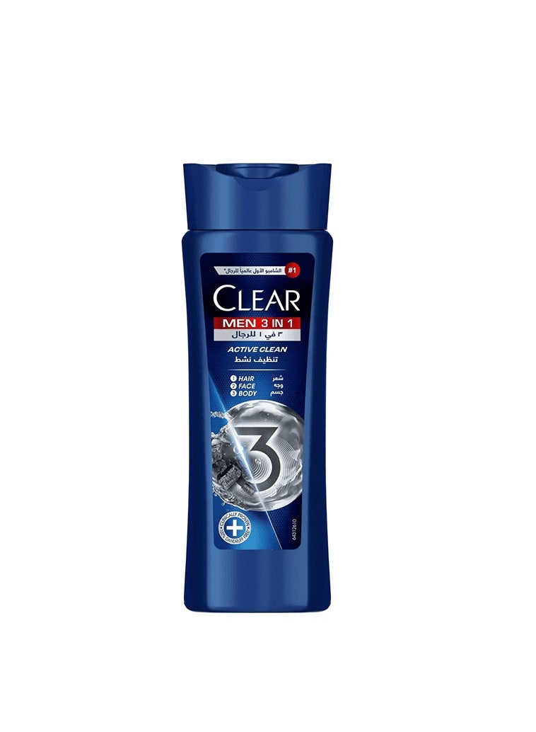 Clear Men's 3-in-1 Charcoal Shampoo 600ml