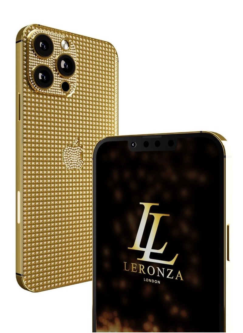 LERONZA - Luxury Customized 24K Gold iPhone 15 Pro Max Full Crystal - Image 1