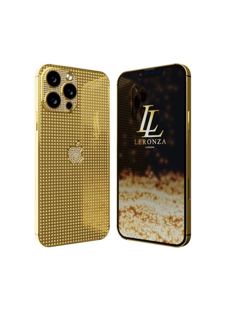 LERONZA - Luxury Customized 24K Gold iPhone 15 Pro Max Full Crystal - Image 1
